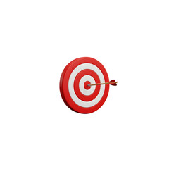 Red and white target with an arrow hitting the bullseye