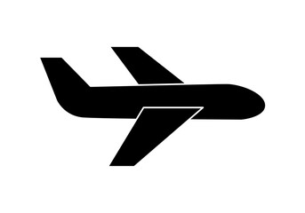 Silueta de avi&oacute;n negro estilo icono
