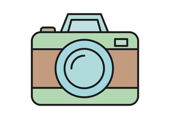 Ilustración plana de cámara fotográfica retro