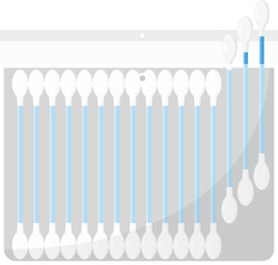Cotton Swabs in Packaging Flat Illustration. Clean Icon Design Element on Isolated White Background