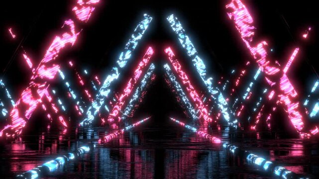 VJ トンネル 三角形 柱 サイバー ゲート 青 ピンク [ループ対応] [別Verあり]