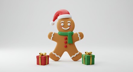 Gingerbread man with gifts