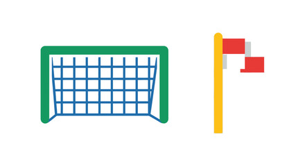 Soccer Goal and Corner Flag Illustration for Sports Concepts. © Kelik