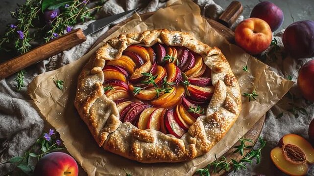rustic galette with stone fruits