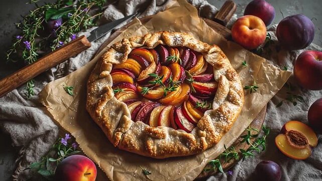 rustic galette with stone fruits