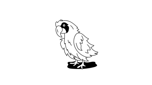 Take a look at this amazing animated icon of parrot in hand drawn style