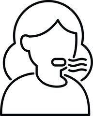 Woman experiencing cough or breathing difficulty, symbolizing sickness or allergy