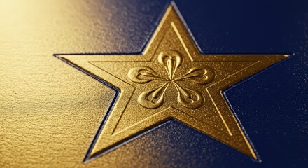Golden star design on dark background