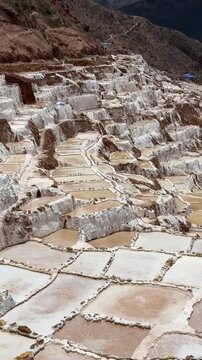 Terraces of salt at Maras in Sacred Valley, Peru.