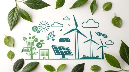 Net zero carbon transformation concept for low carbon economy, sustainable business and climate change strategy, green future technology, AI generated