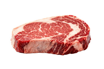 Obraz premium Fresh raw beef steak with visible marbling texture