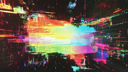 Abstract digital glitch art background showing technology data stream - Powered by Adobe