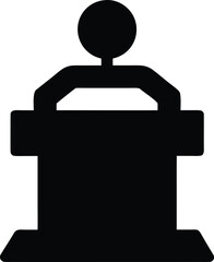 podium icon Black silhouette vector illustration on transparent background
