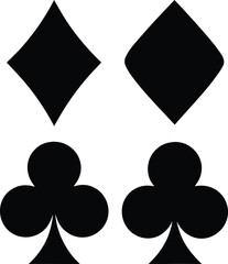 poker cards icon Black silhouette vector illustration on transparent background
