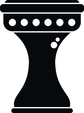 Black silhouette of a traditional middle eastern darbuka or goblet drum