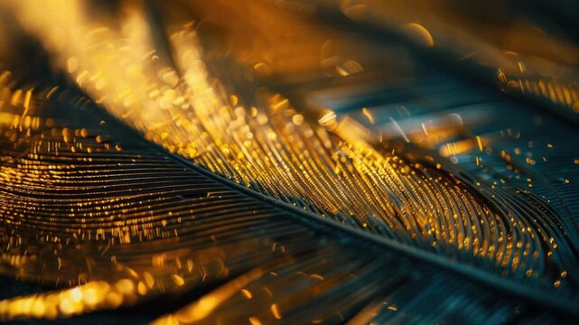 Video A detailed view of the intricate patterns and textures on a bird's feather, ideal for use in scientific or educational contexts