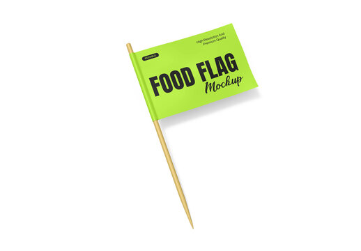 Toothpick Flag Mockup on Wooden Stick