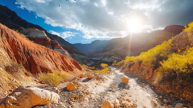quebrada de humahuaca style canyon peru landscape,  video