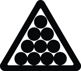 snooker triangle icon Black silhouette vector illustration on transparent background