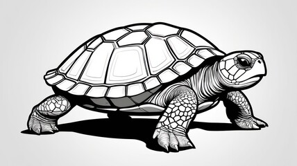 Monochrome turtle illustration