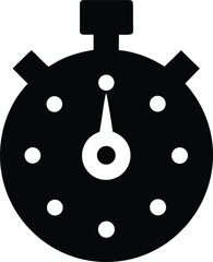 stop watch icon Black silhouette vector illustration on transparent background