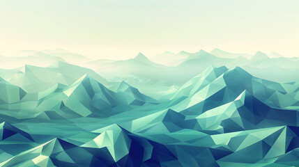 Abstract Low Poly Geometric Landscape Background