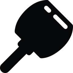 table tennis paddle icon Black silhouette vector illustration on transparent background