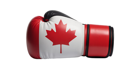 Boxing Glove with Canadian Flag Design for Sports and National Pride. 
