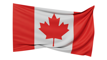 Canada waving flag realistic isolated on transparent background 
