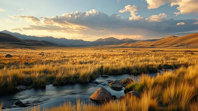 cabana plains puna region puno peruvian landscape