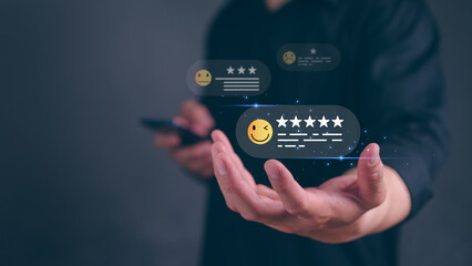 Client feedback evaluation system online user experience rating for businessmen in virtual environments to enhance service satisfaction and reputation
