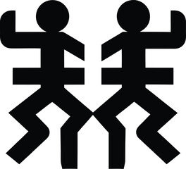zumba icon Black silhouette vector illustration on transparent background