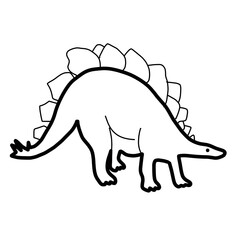 Stegosaurus Dinosaur animal history natural organic line hand drawn   © khulisara