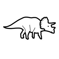 Triceratops Dinosaur animal history natural organic line hand drawn 
