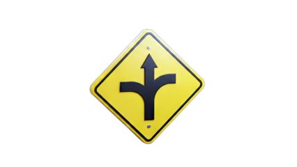 Fork in the Road Sign Indicating Choices and Decisions