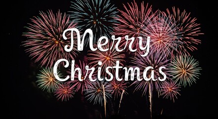 Merry christmas fireworks display