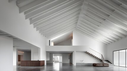 Home architecture made from steel beams, soft gradients, organized clean pattern