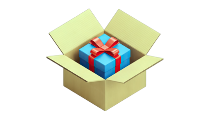 Gift Box with Present Inside - Surprise Concept