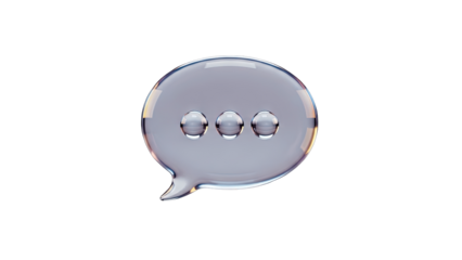 Glass Bubble Chat Icon on White Background