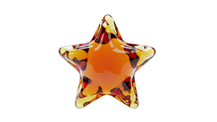 Glass Star Ornament Isolated on White Background