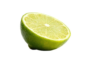 Fresh green lime slice showing juicy interior and vibrant color