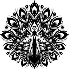 Obraz premium Abstract black and white floral pattern design