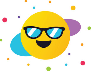 Cool 3d emoji with sunglasses vector illustration playful and stylish icon for graphics