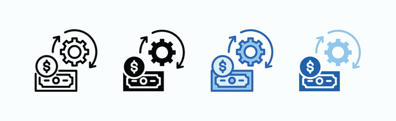 Expense Icon Sheet Multiple Style Collection Isolated Vector