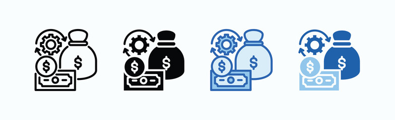 Capital Icon Sheet Multiple Style Collection Isolated Vector