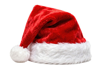 Red Santa hat with white fur trim for Christmas celebration
