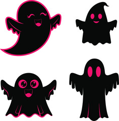 Cute ghost cartoon character collection