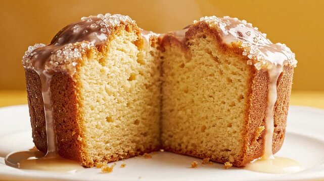 Delicious Homemade Bundt Cake with Caramel Glaze and Sprinkles.