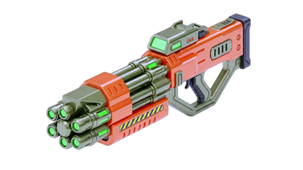 Futuristic Toy Gun Isolated on White Background