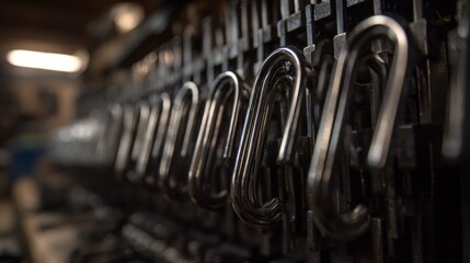 Closeup of zinc diecast door handles being shaped on an automated assembly line highlighting precision and lightweight metal craftsmanship.